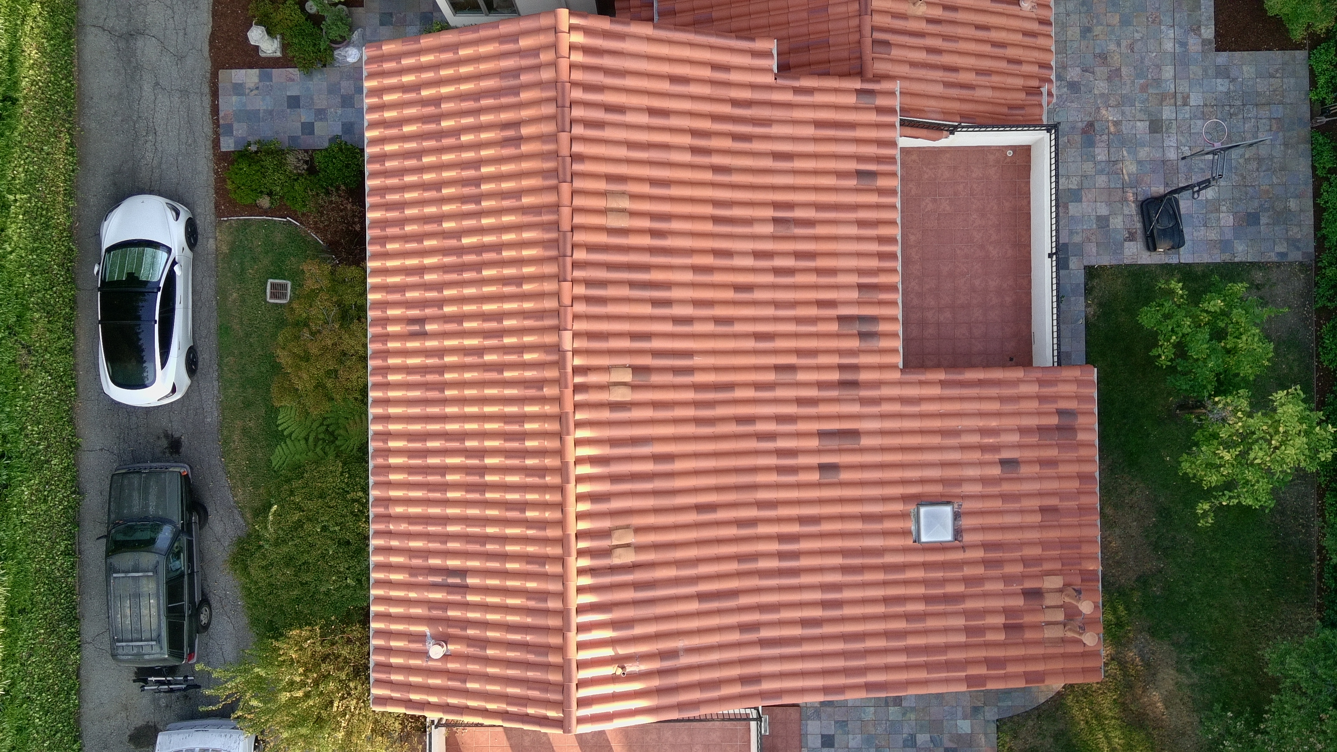 After — Atherton Spanish tile roof fully cleaned, no moss remaining
