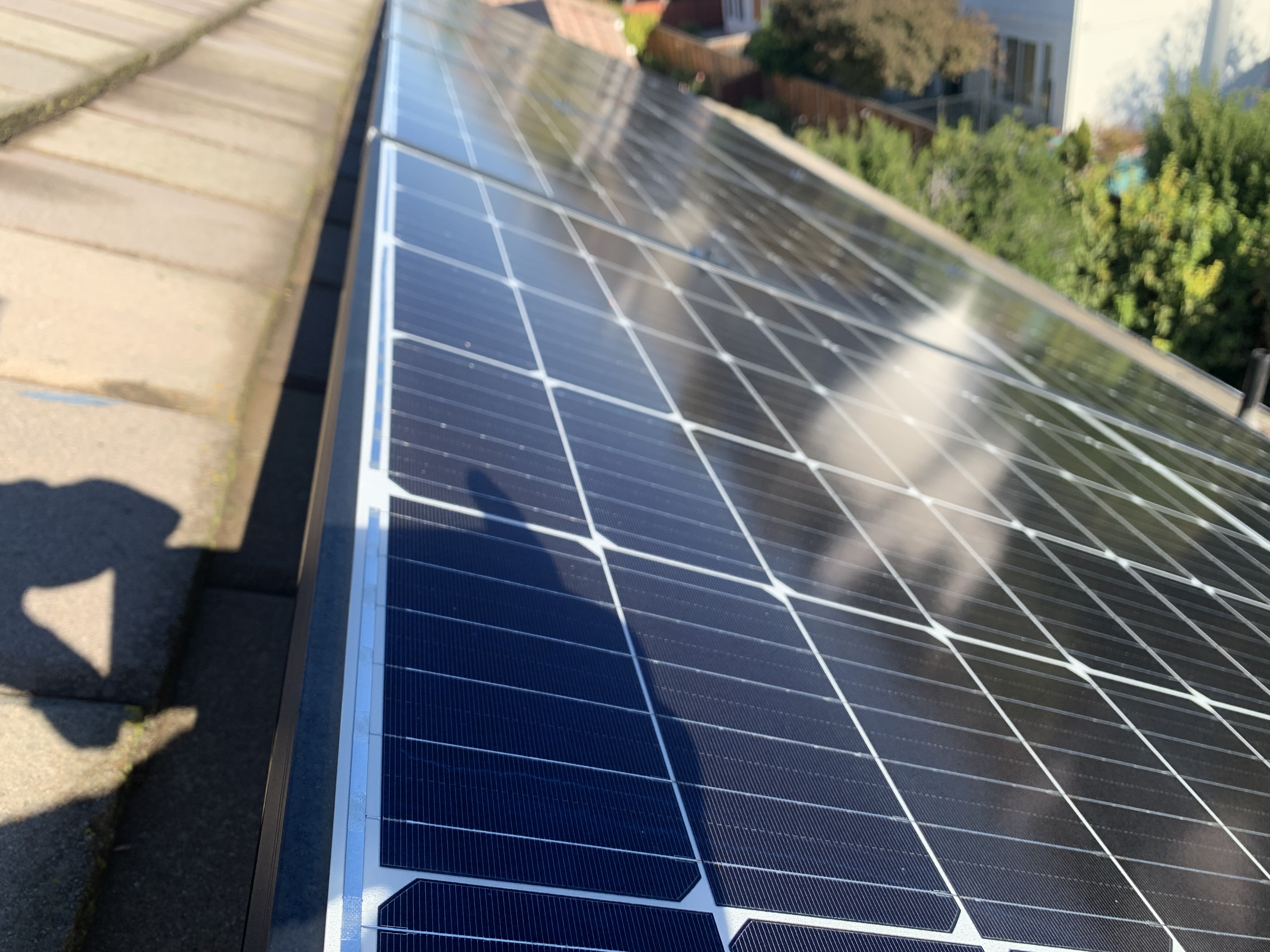 After — Livermore solar array after deionized water cleaning, no mineral spots