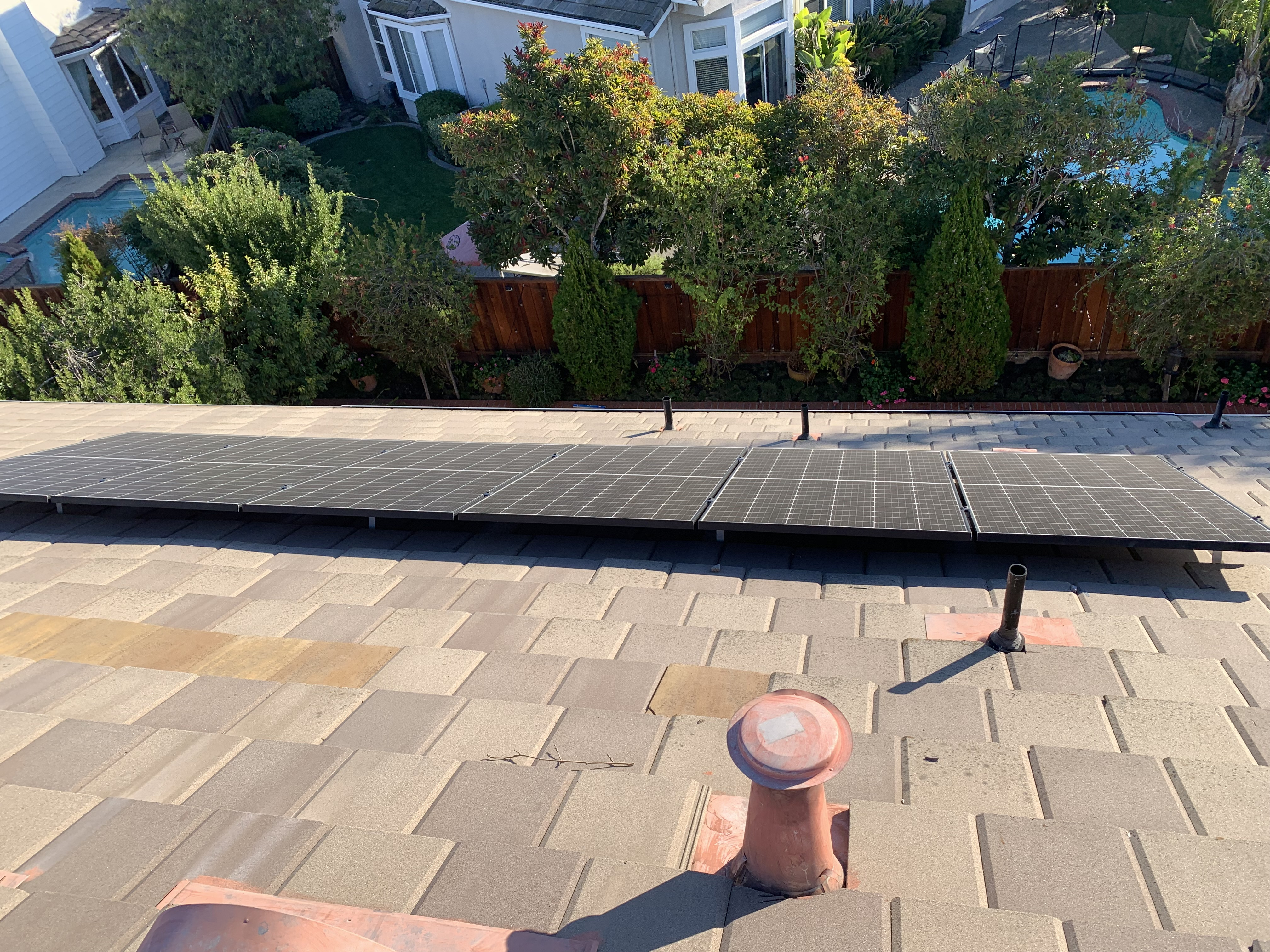 Before — Livermore solar panels showing extent of soiling before wash