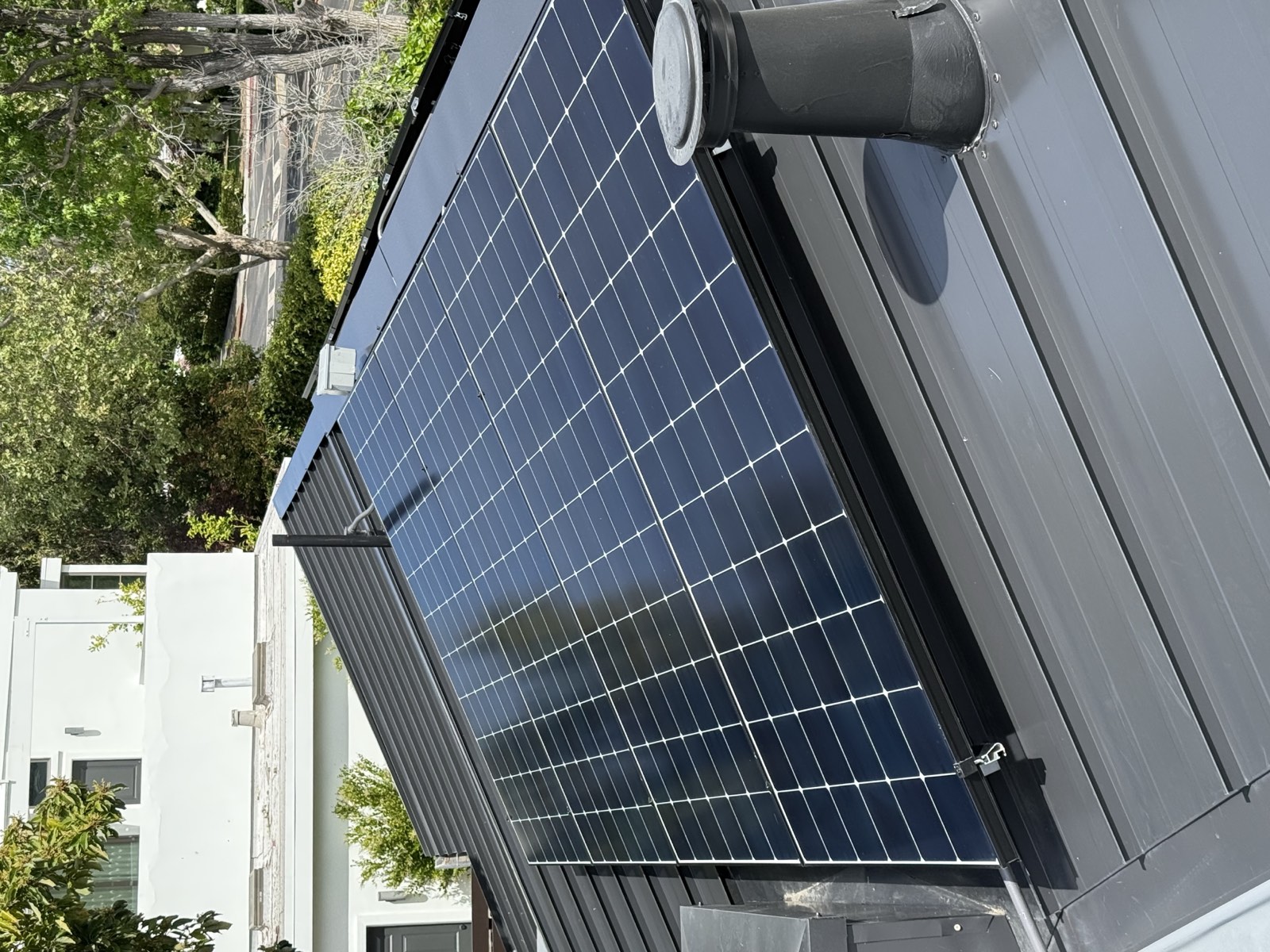 After — Menlo Park solar array clean, uniform reflectivity after wash