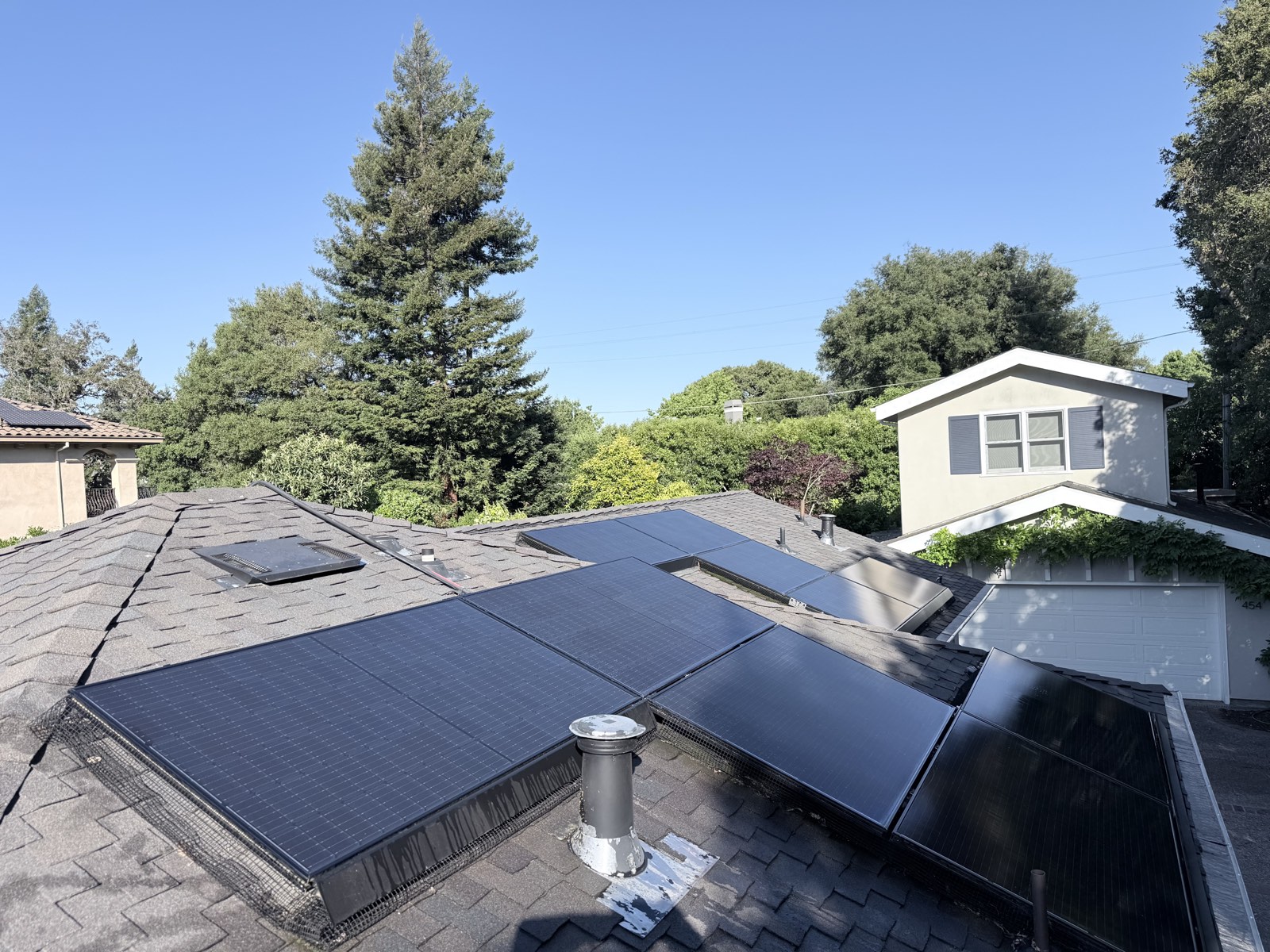 After — Menlo Park solar panels clean, uniform reflectivity restored
