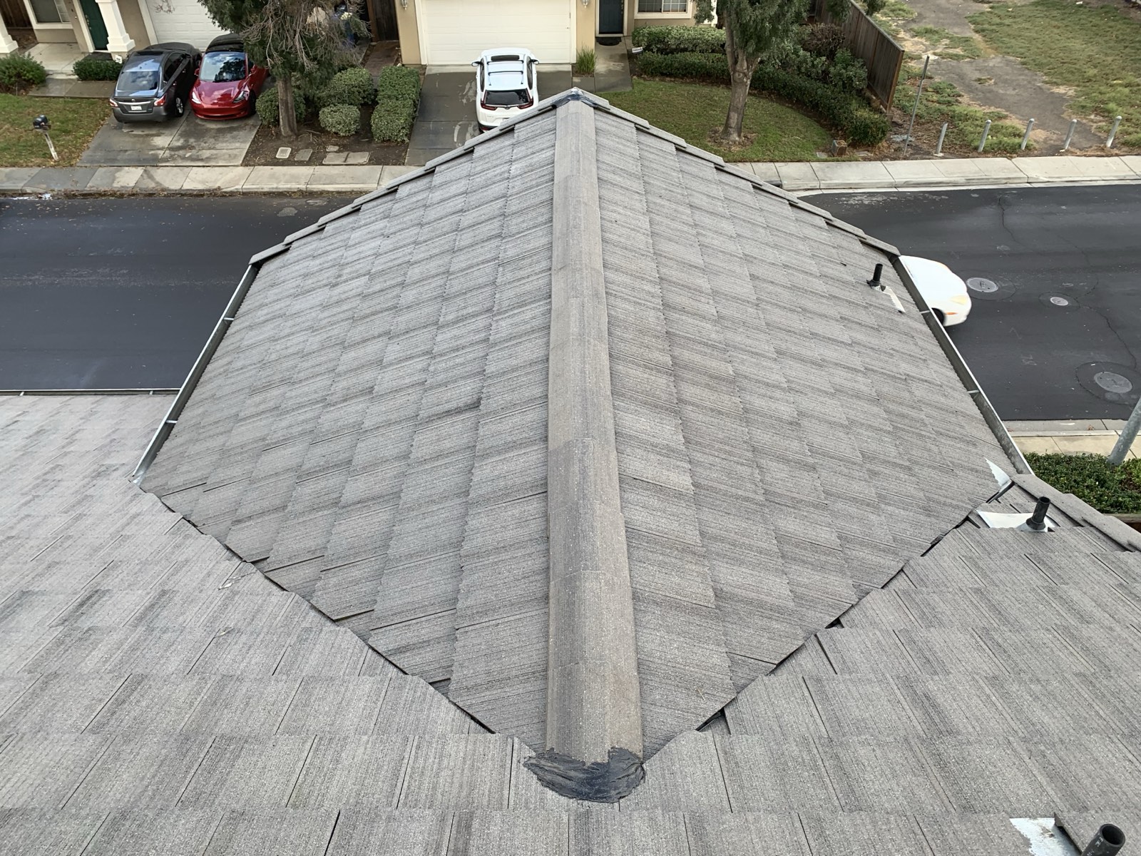 After — Milpitas roof tile clean, streaking removed