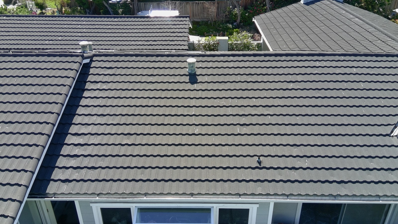 After — Monte Sereno tile roof restored after soft wash treatment