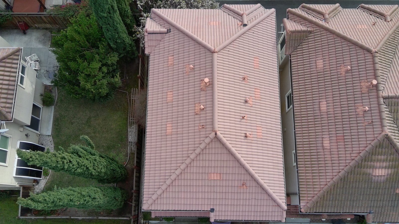 After — San Jose S-tile roof clean, natural tile color restored