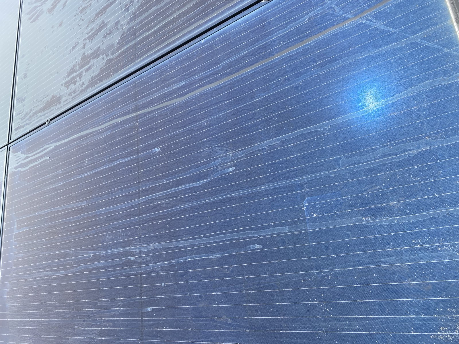 Before — San Jose solar array showing soiling across panel surface
