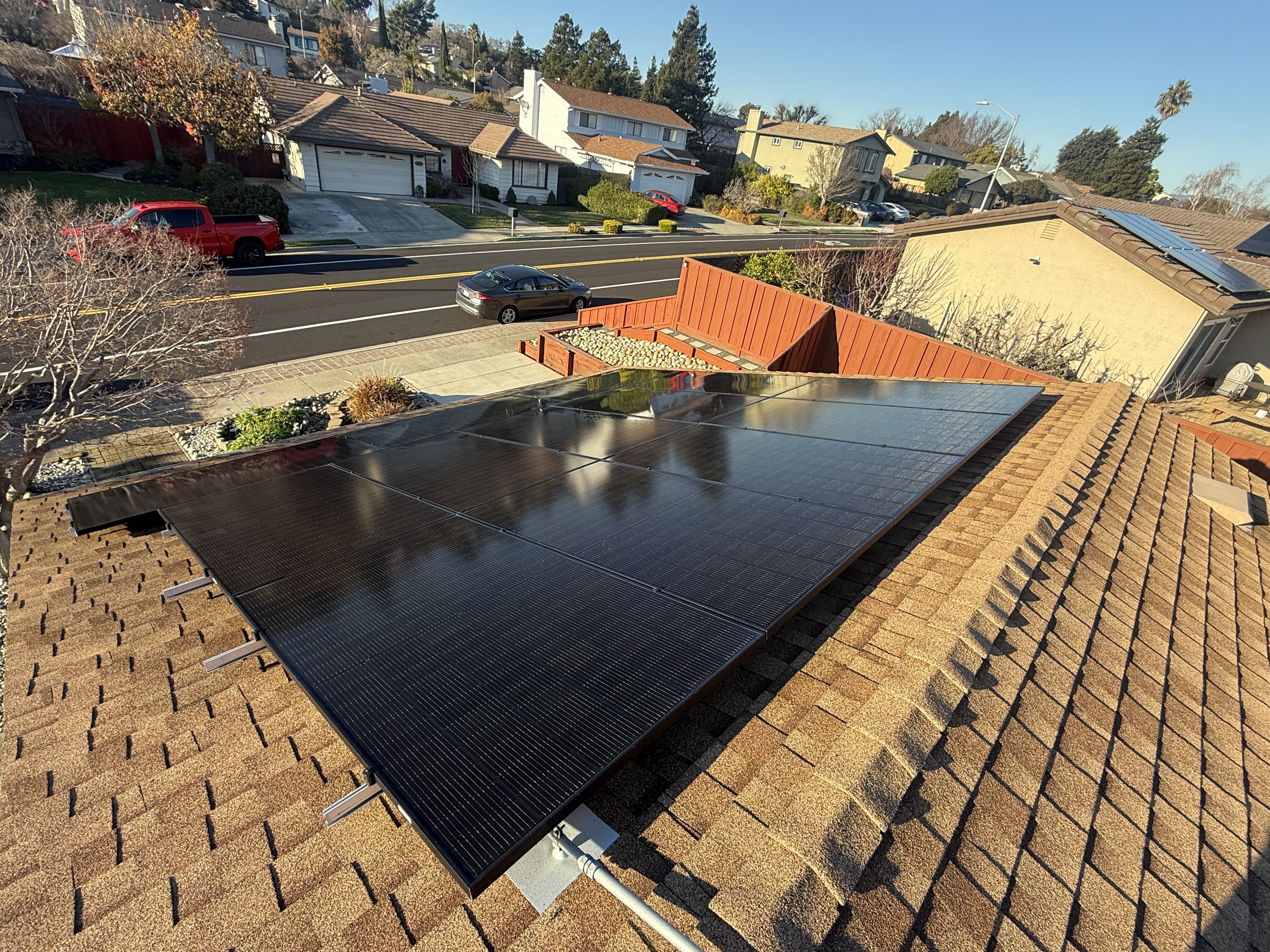 After — San Ramon rooftop solar array after deionized cleaning